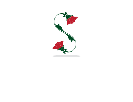 letter S made of flowers logo