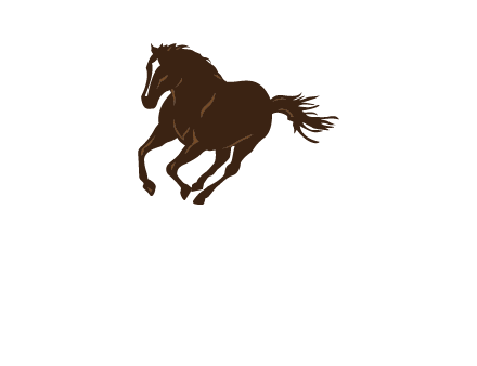 Arabian breed running horse logo