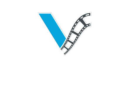 Letter V with film wheel logo