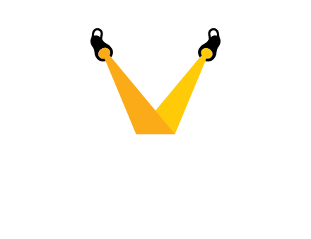 Letter V made of spotlight logo