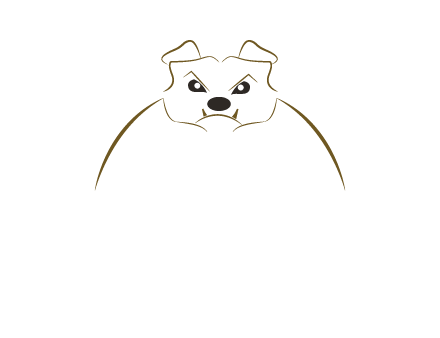 outline of bulldog head logo