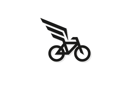 bicycle with abstract wings logo