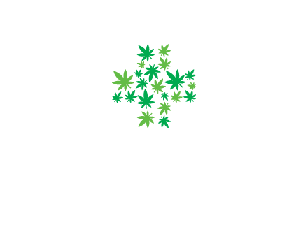 marijuana creating medical cross symbol