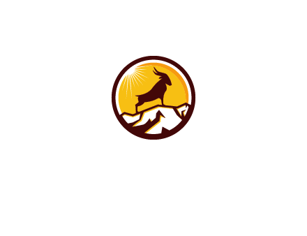 silhouette goat standing on mountain logo