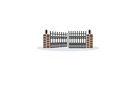 bricks and iron gate illustration