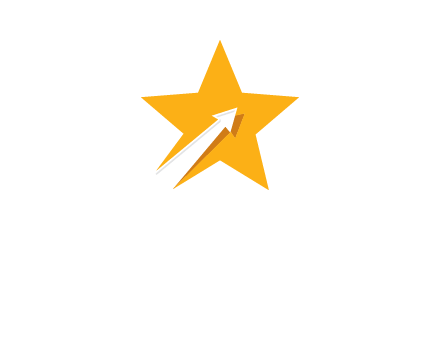 arrow going up in star logo