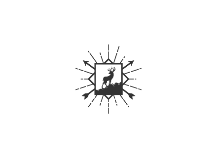 deer and arrow emblem logo