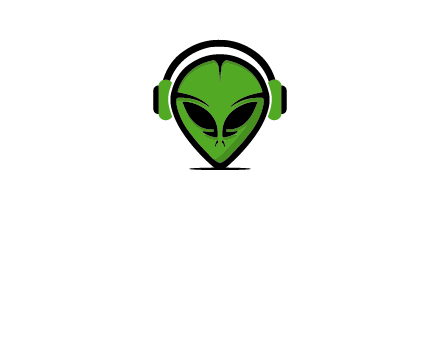 alien face with headphones logo