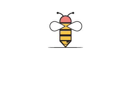 honey bee pencil logo