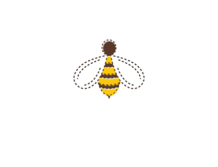 bee in stitch line logo