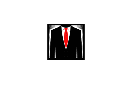 suit with red tie illustration