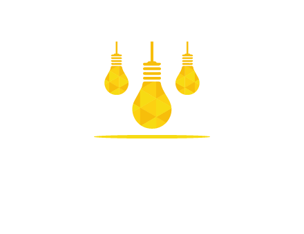 polygon hanging bulb logo