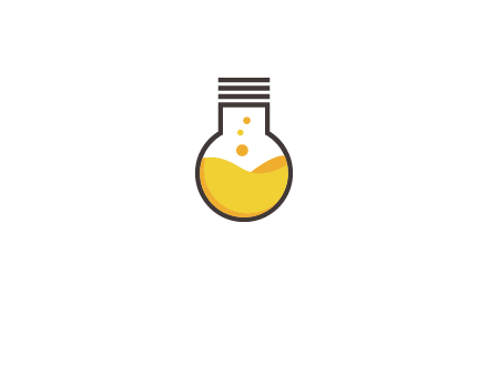 chemical flask and bulb Logo