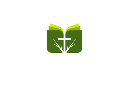 cross and leaves logo