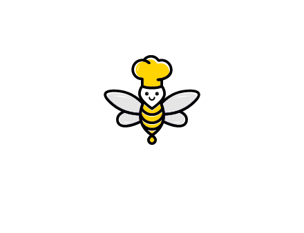 bee with chef hat logo