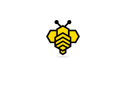 honeycomb in a bee shape logo