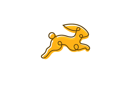 jumping rabbit outline logo