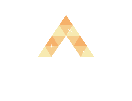 polygonal letter A with shines logo