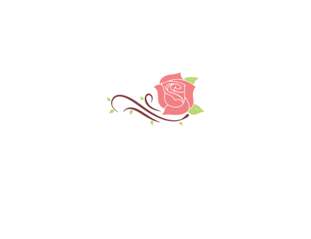 floral design logo with rose illustation