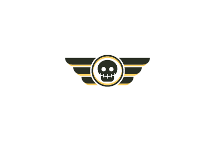 pilot badge with a skull logo