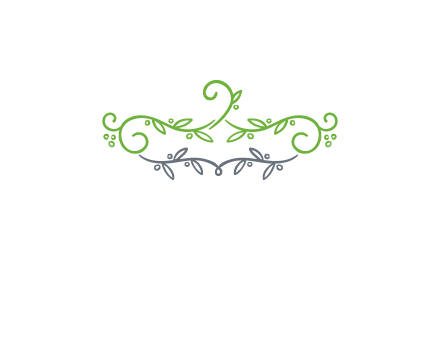 floral design logo with vines