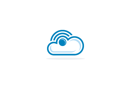 cloud with a connectivity or WiFi icon for cloud computing or storage logo