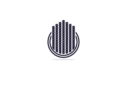 stalks or cables logo with vertical lines