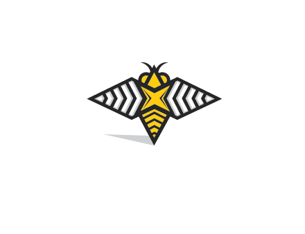 honeybee logo with a shuriken back and wings