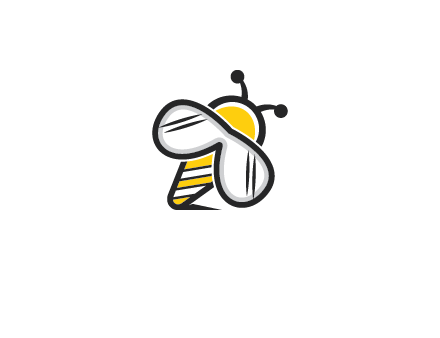 honeybee logo with glasses as wings