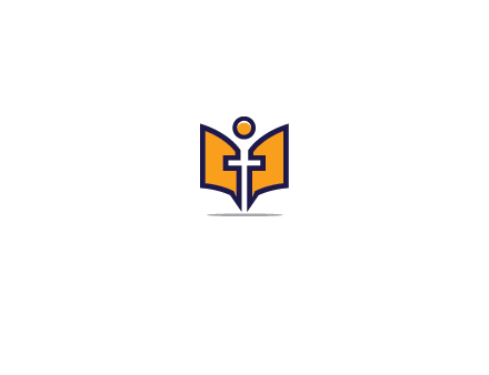 spirituality logo with Christian religious symbols like the Bible and cross