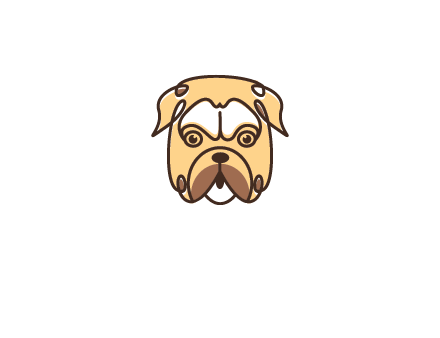 dog grooming logo featuring a bulldog