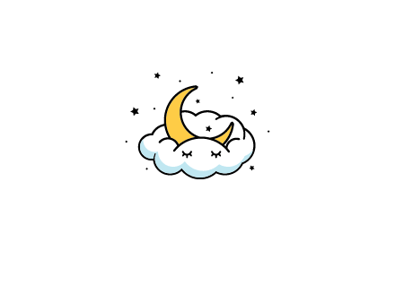 nursery furniture logo showing the moon and cloud napping