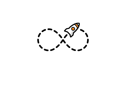 a rocket forming an infinity sign with its emission