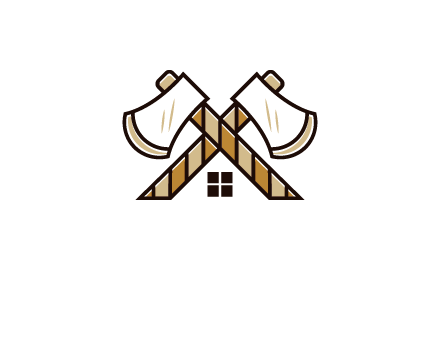 crossed axes forming a house symbol