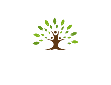 people forming a tree for a NGO or therapy logo