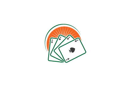 gambling logo with all aces of a card deck