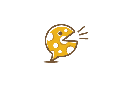 chat or speech bubble made of cheese logo