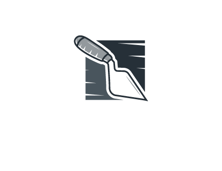 concrete trowel or garden tools logo