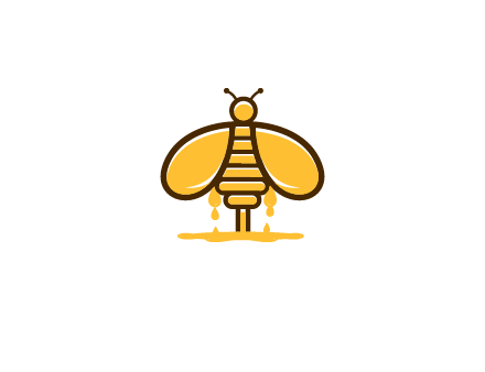 honey bee dripping with honey logo