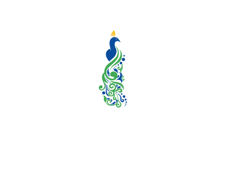 peacock illustration for beauty logo