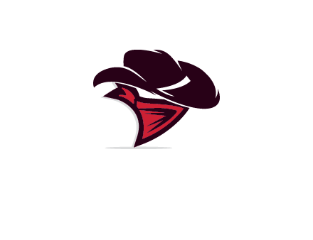 wild west logo with cowboy hat and bandanna