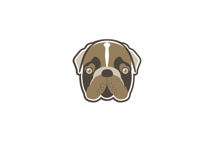 pet shop or veterinary clinic logo with the face of a bulldog