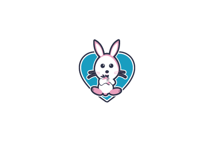 rabbit inside a heart logo