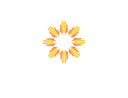 flower pattern or shining sun engineering logo