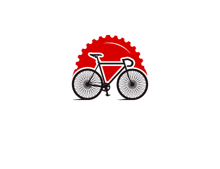 bicycle with a gear background logo