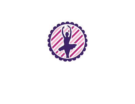 ballerina in 5th ballet position circular logo