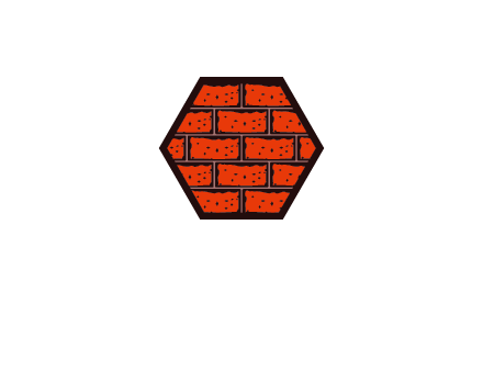 hexagon brick wall logo