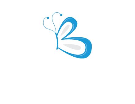 butterfly made of letter B logo