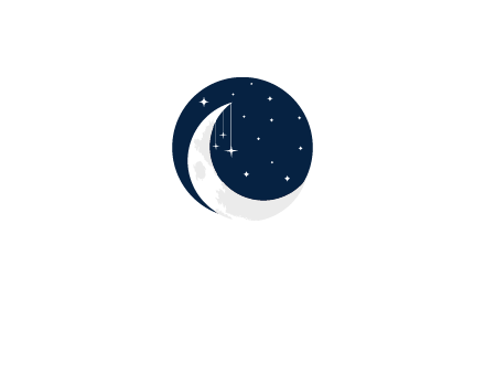 moon and stars at night logo