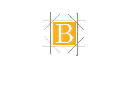 letter B inside square and frame logo